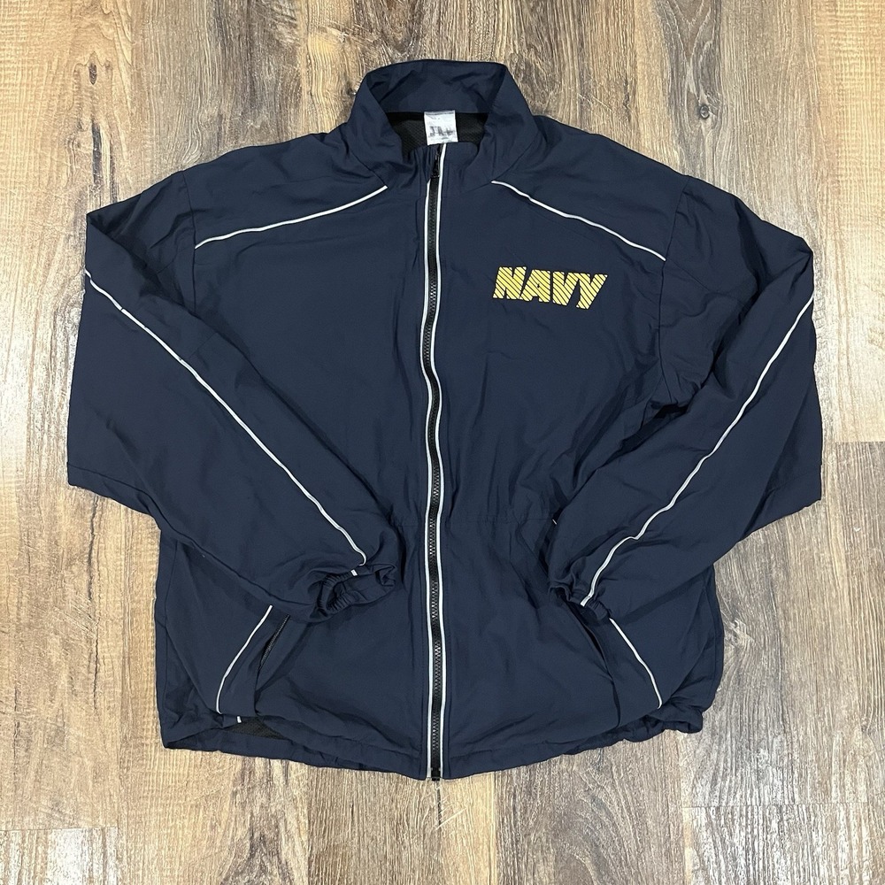 US Navy Physical Training (PT) Full-Zip Jacket Running Track Men's Size M Nylon